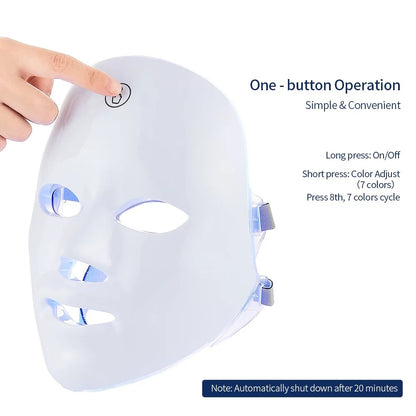 7 Colors Led Facial Mask With Neck Red Light Therapy Mask