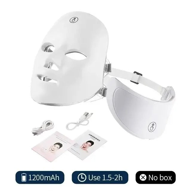 7 Colors Led Facial Mask With Neck Red Light Therapy Mask